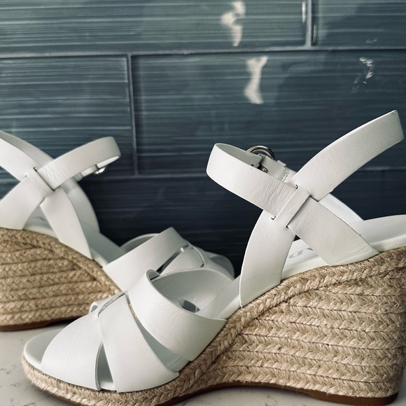 NEW PRADA Cris Cross Espadrille Wedge - Picture 5 of 9